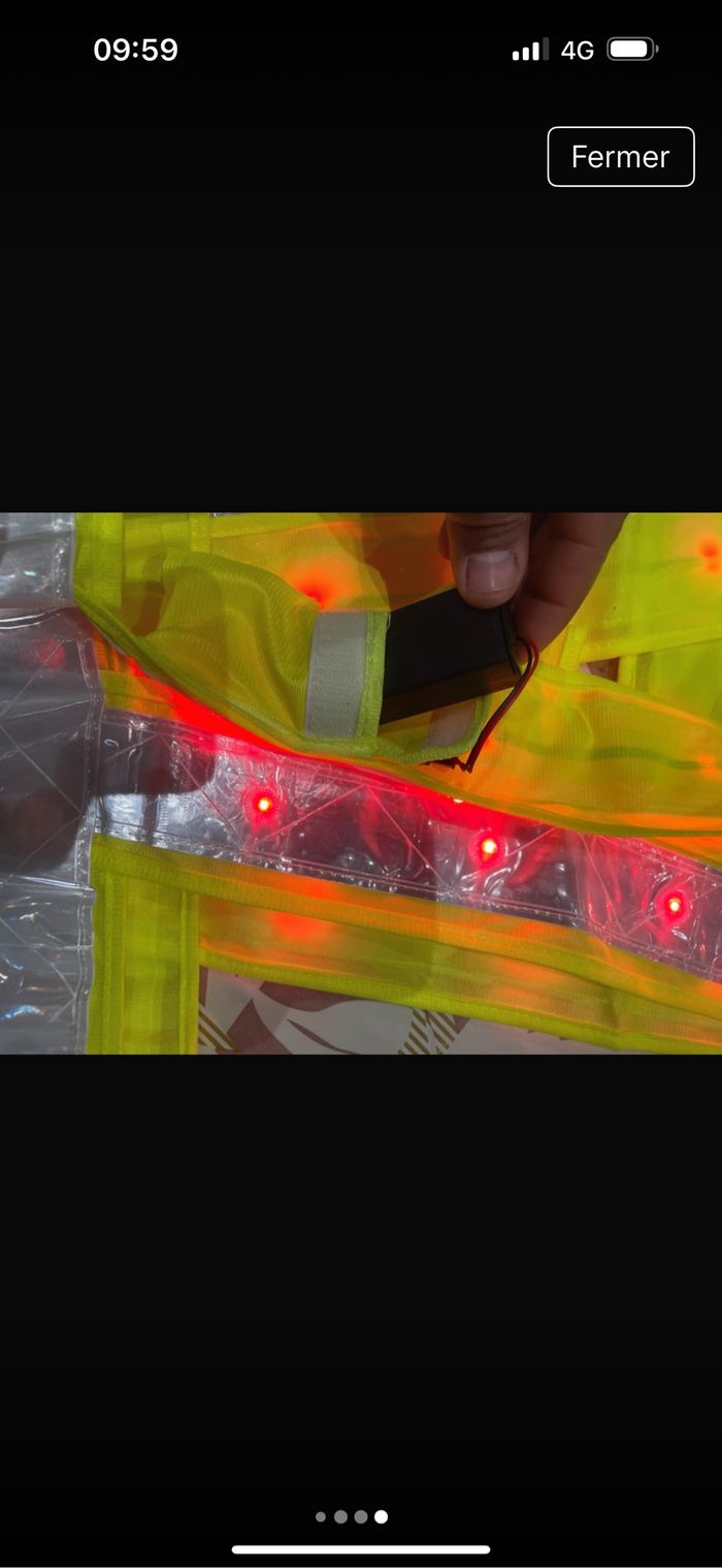 Gilet de signalisation avec  led - photo numéro 3