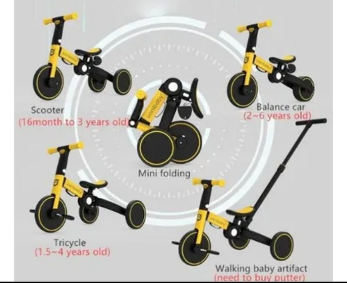 Tricycle 5 en 1 vélo draisienne tricycle mixte - photo numéro 8