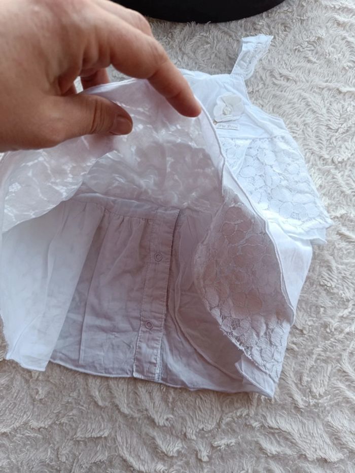 Robe bretelles Fille 6 mois style broderie idéal cérémonie mariage fête baptême P'tit bisou - photo numéro 6