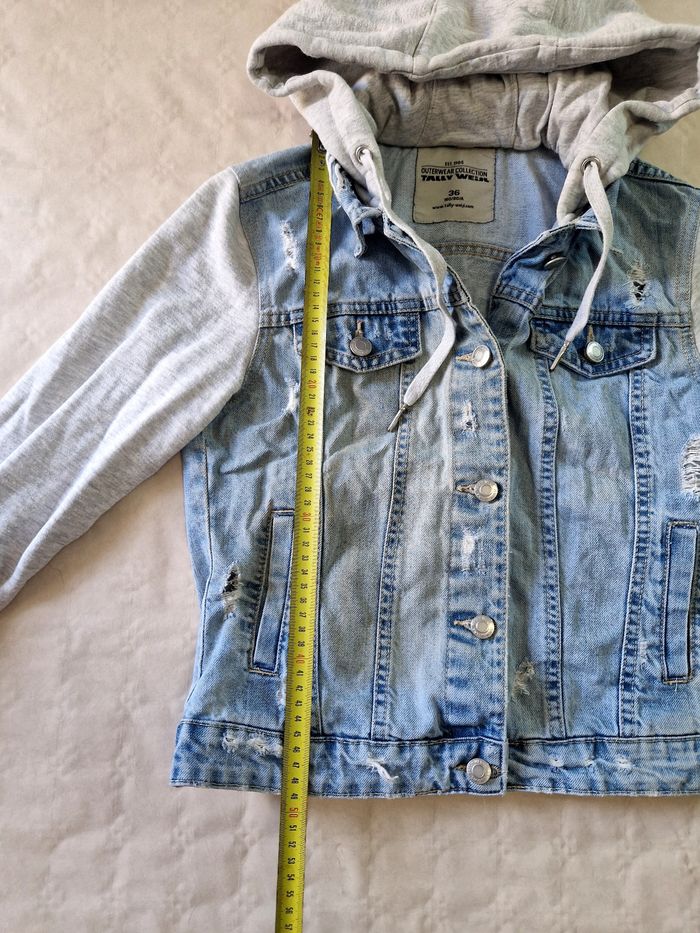 Veste en jeans et tissu , à capuche , femme, Tally Weijl , taille S - photo numéro 4