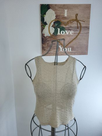Débardeur beige à relief et détails ajuré-taille 32/34