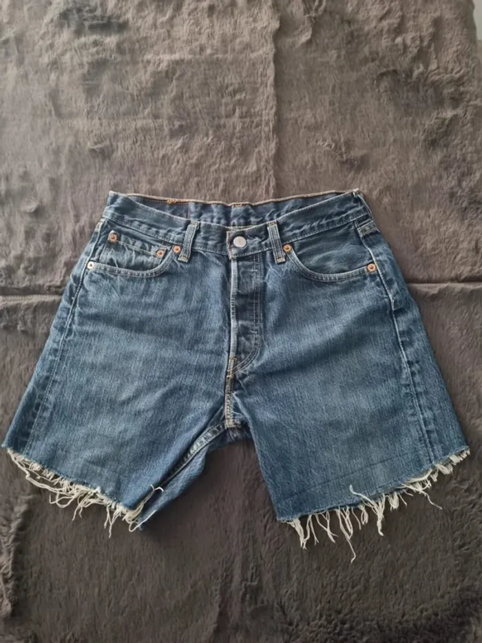 Short jeans levis 501 bleu femme