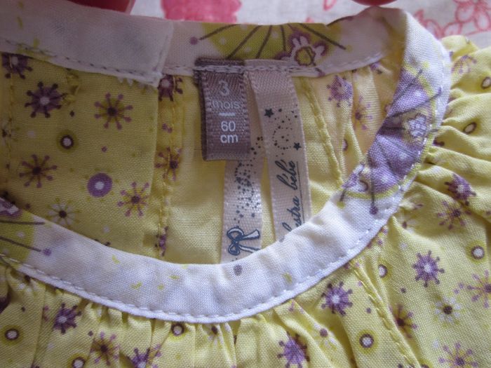 Robe été sans manches jaune 3 mois - photo numéro 3