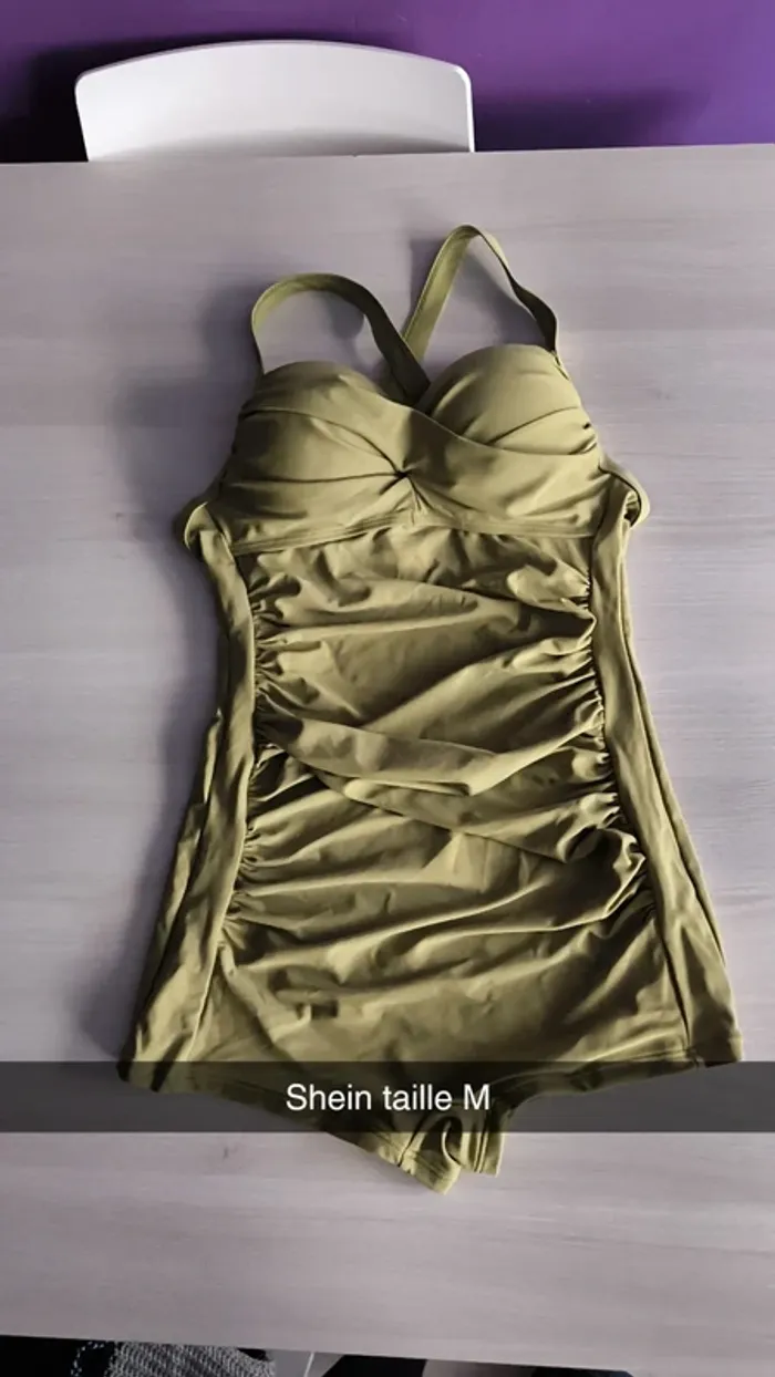 Maillot de bain shein vert olive taille M