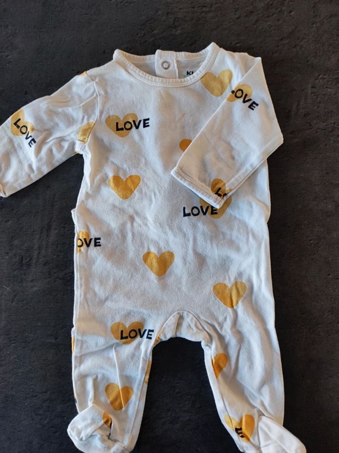 Pyjama fin coeur jaune Kiabi