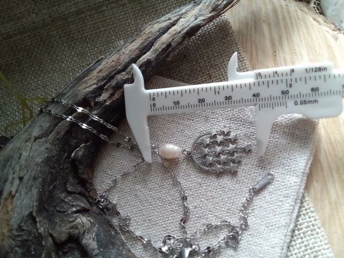 Collier pendentif pluie d'étoiles et perle d'eau douce naturelle - photo numéro 3