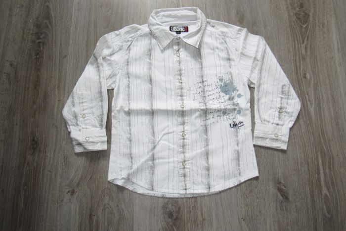 CHEMISE ML BLANCHE A RAYURES GRISES GARÇON "LIBERTO" - 6 ANS - n°01 - photo numéro 5