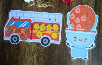 Tableau apprentissage propreté enfant toilettes et camion de pompier 