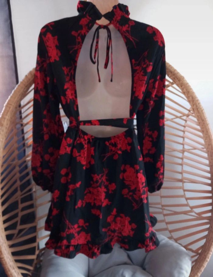 Robe dos nu rouge et noir taille 36 - photo numéro 7