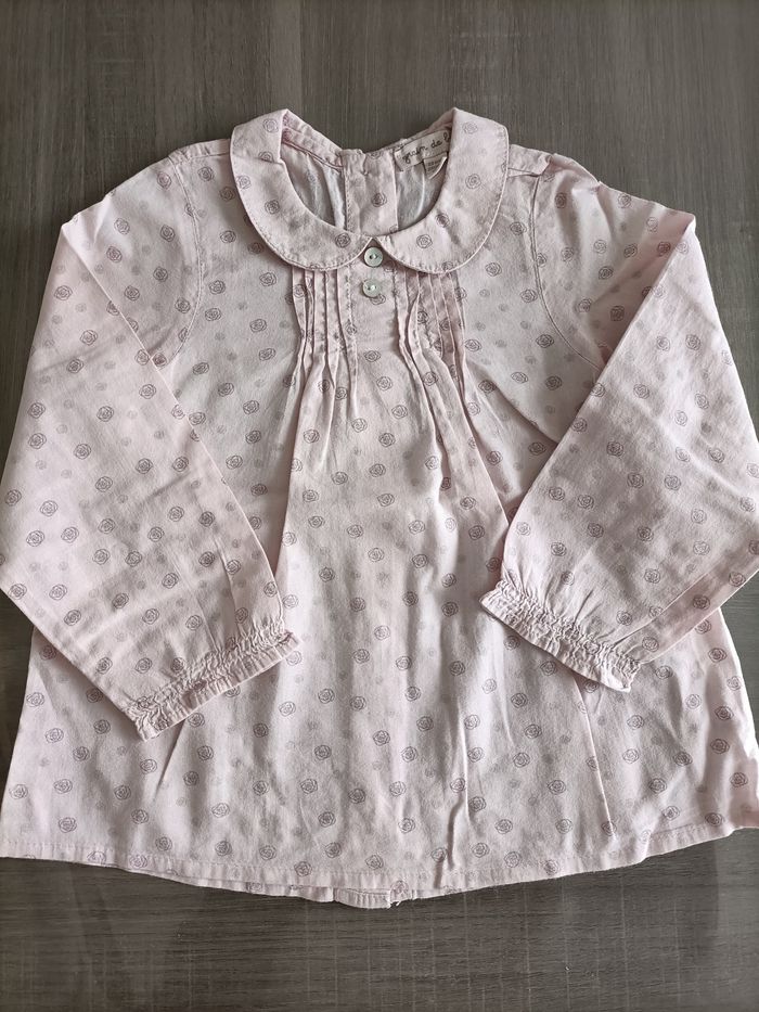 Blouse légère rose pâle imprimée 23 mois