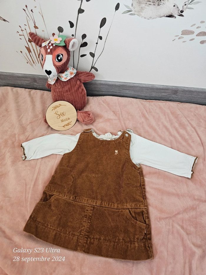 Ensemble robe velours et t shirt obaïbi 6 mois