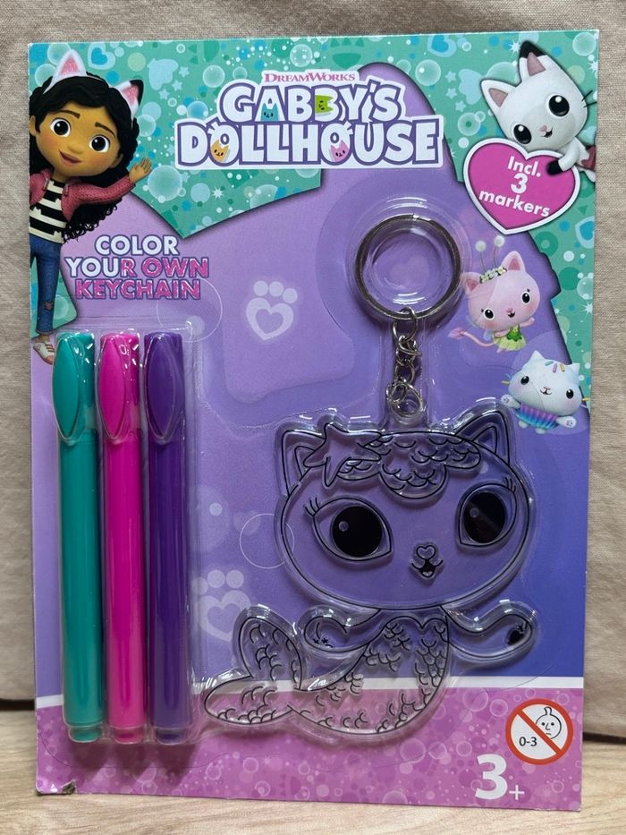 Gabby chat Porte clé à colorier Marine Gabby’s Dollhouse