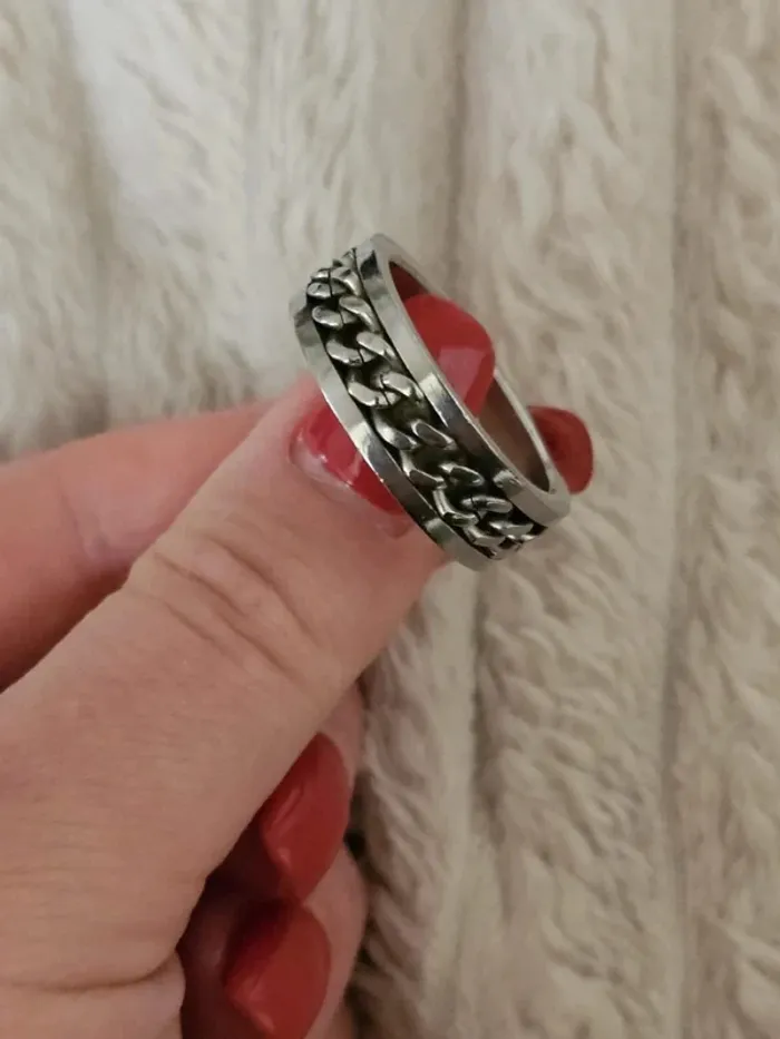 Bague en acier inoxydable à chaîne taille 60