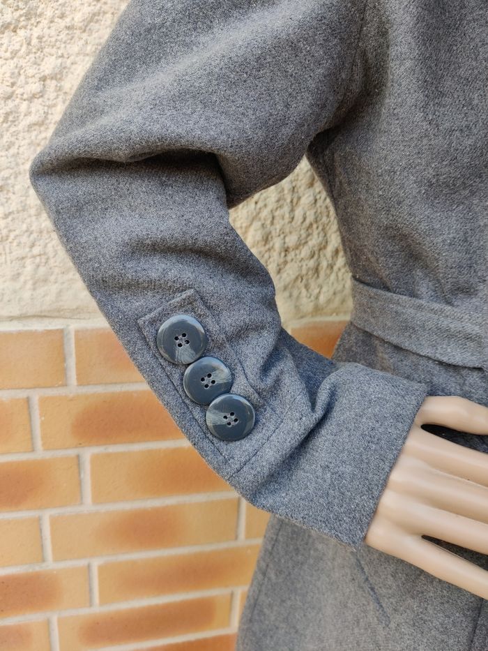 Trench femme laine gris vintage taille S/M - photo numéro 4