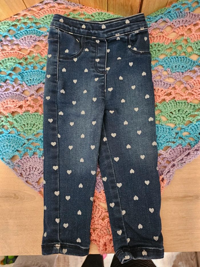 Jeans bleu extensible a coeurs Orchestra 18 mois - photo numéro 2