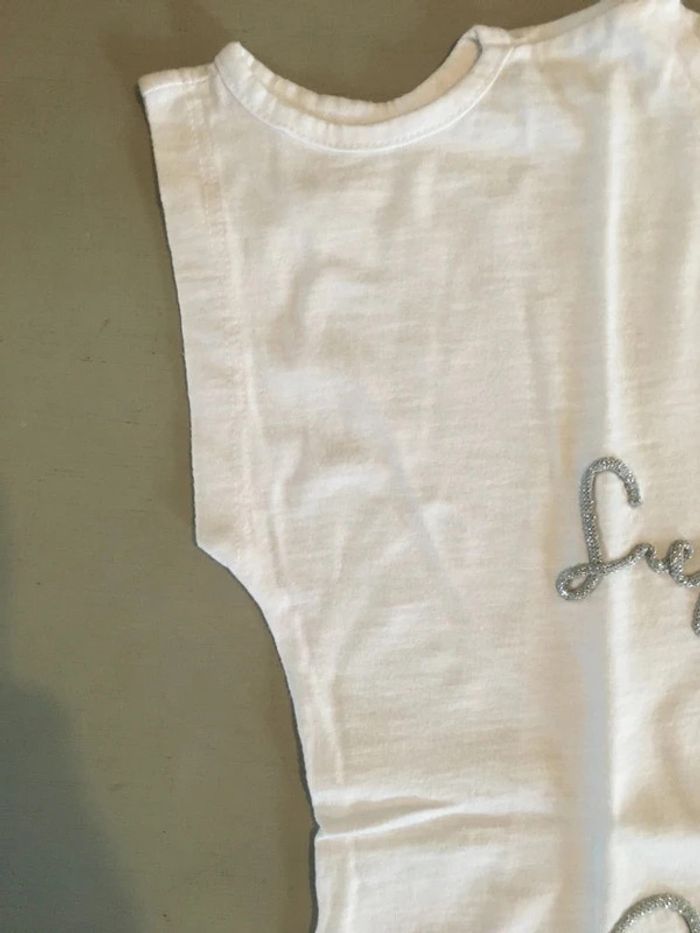 Tee shirt blanc à paillettes fille Desigual 8 ans - photo numéro 3