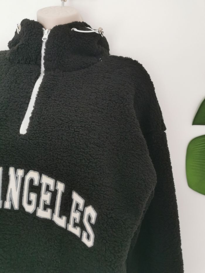 Sweat à capuche noir en peluche Los Angeles Taille M - photo numéro 3