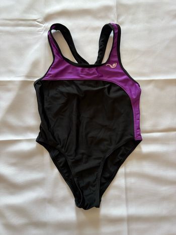 Maillot de bain noir et violet 1 pièce - 10/12 ans