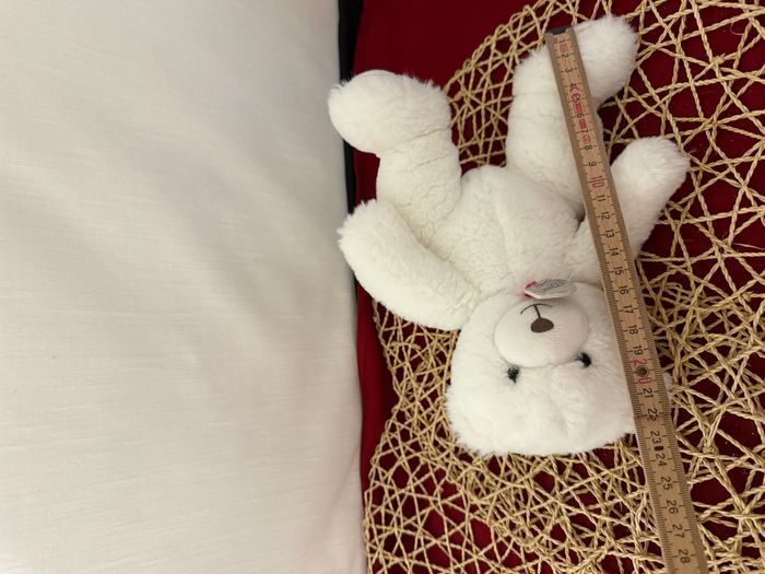 Doudou Et Compagnie Peluche Ours Blanc Rose UNICEF Bisous - photo numéro 3