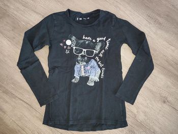 T shirt noir Gémo 10 ans avec chien