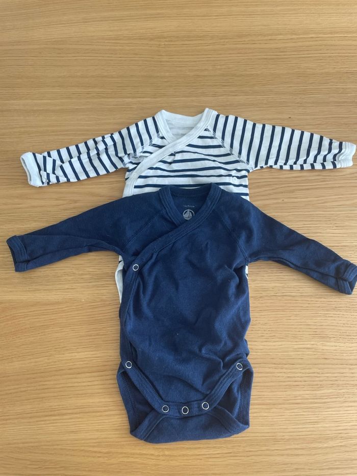 Lot de 2 bodies petit bateau - 1 mois