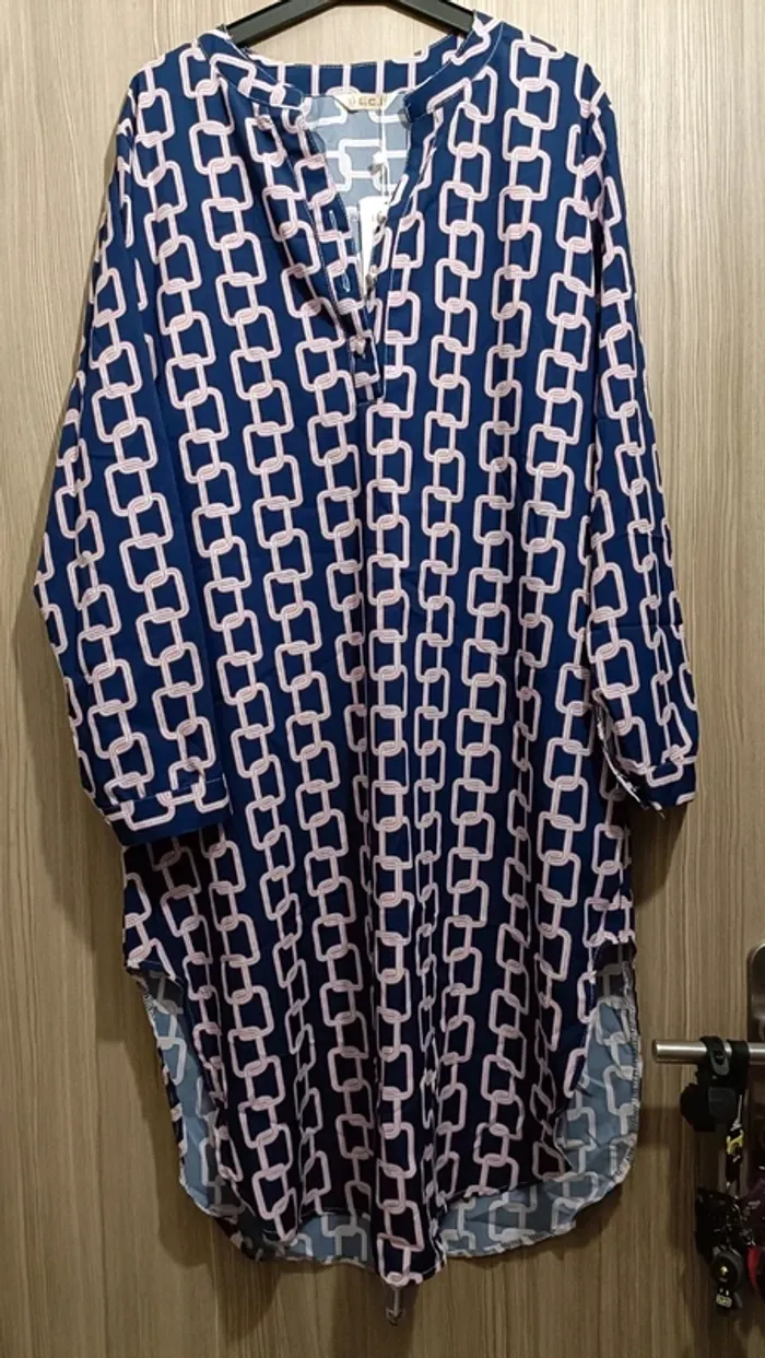 Long tunique robe rose et bleu - photo numéro 8