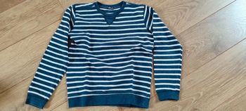 Sweat rayé délavé blanc et marine Influx - 12 ans