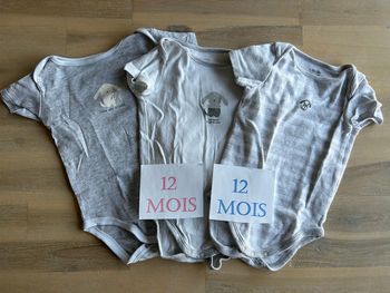 Lot de 2 bodies 12 mois mixte