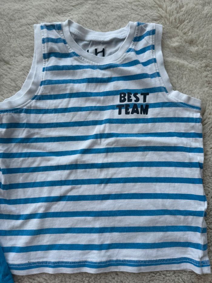 👕 lot 2 tee-shirt- débardeur - garçon - 4 ans - la halle très bon état - photo numéro 5