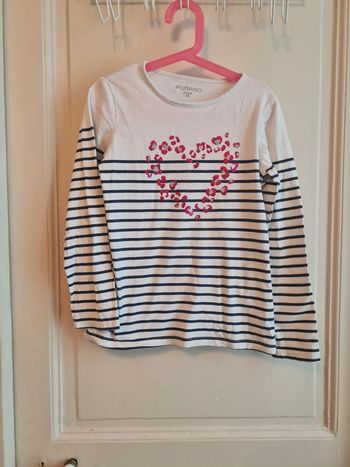 Tee shirt manches longues rayé bleu InExtenso taille 10 ans