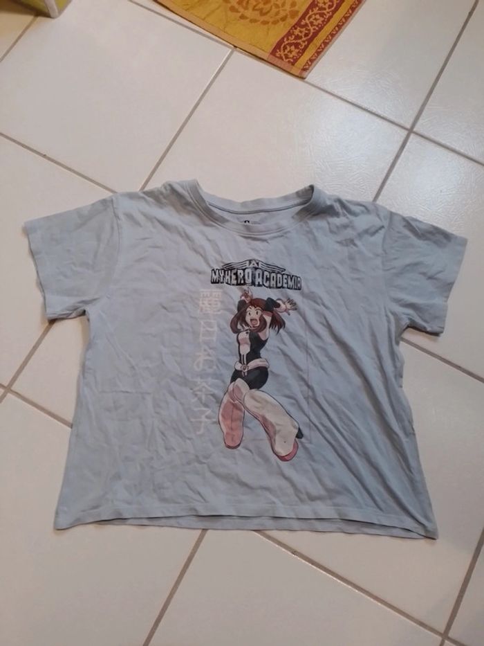 T-shirt fille court bleu ciel My Hero Academia