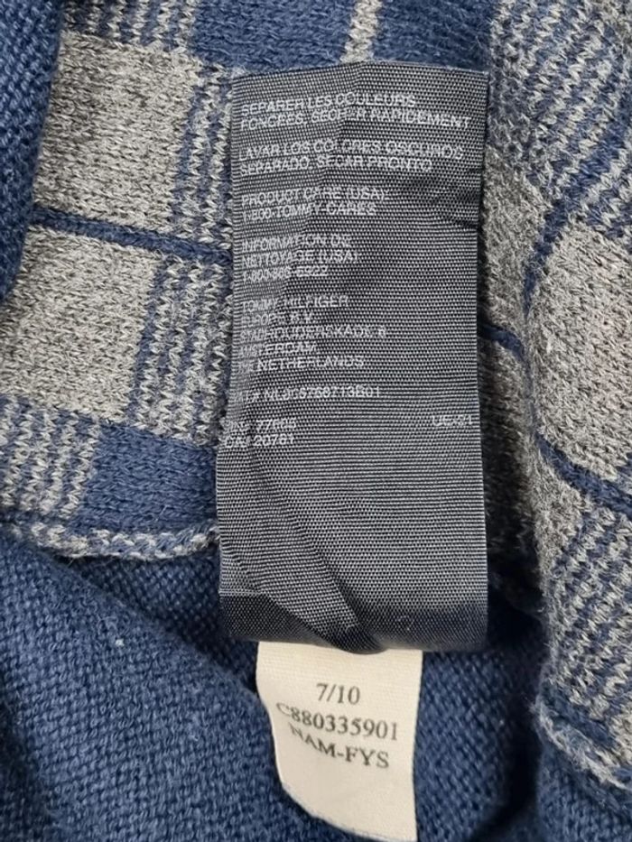 Pull col V Tommy Hilfiger bleu/gris, M Hommes - photo numéro 8