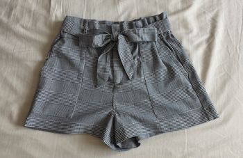 Zara Short Carreaux Polyester Gris État Très bon S