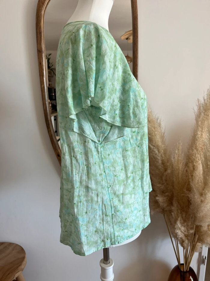 Blouse à manches courtes verte fleurie Indi & Cold - photo numéro 5