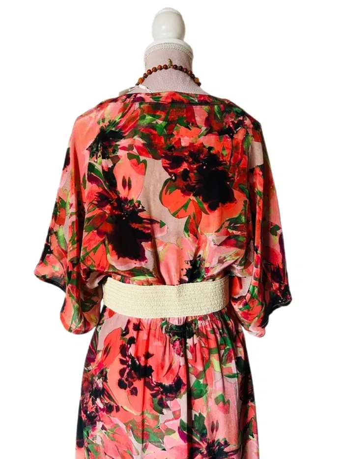 🌺🌿Robe longue bohème 38/40 Cream CREliza Peach Flower boho maxi dress🌿🌺 - photo numéro 11