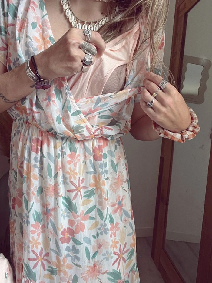 Magnifique Robe d’allaitement Amaë Taille 1 34/36/38 fleur pastel - photo numéro 5