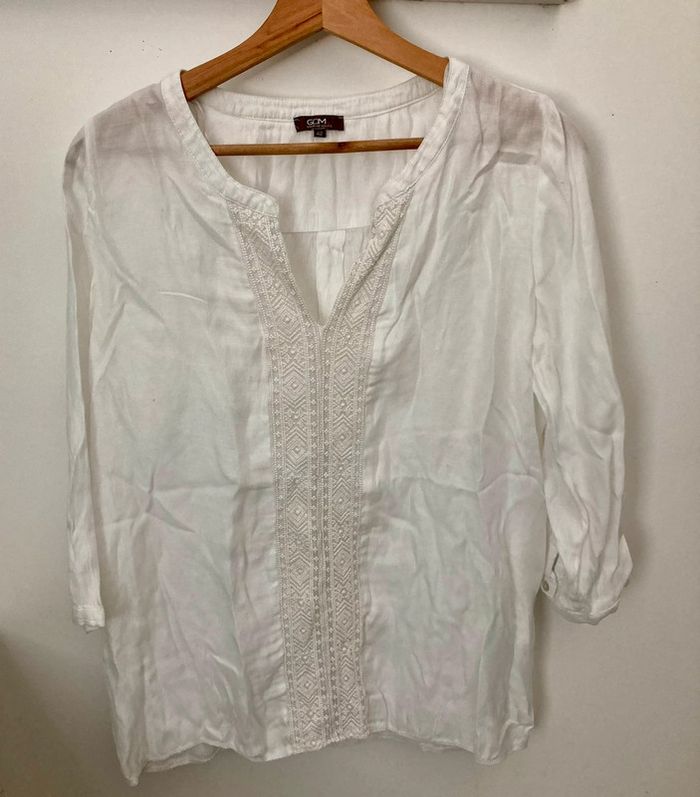 Blouse blanche légère Grain de Malice taille 42 - photo numéro 2