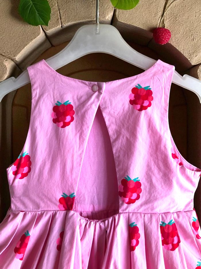 JACADI - ROBE PATINEUSE FILLE MOTIF FRUITS, TOUCHES FLASHIES & DECOUPE DOS 4A - photo numéro 4