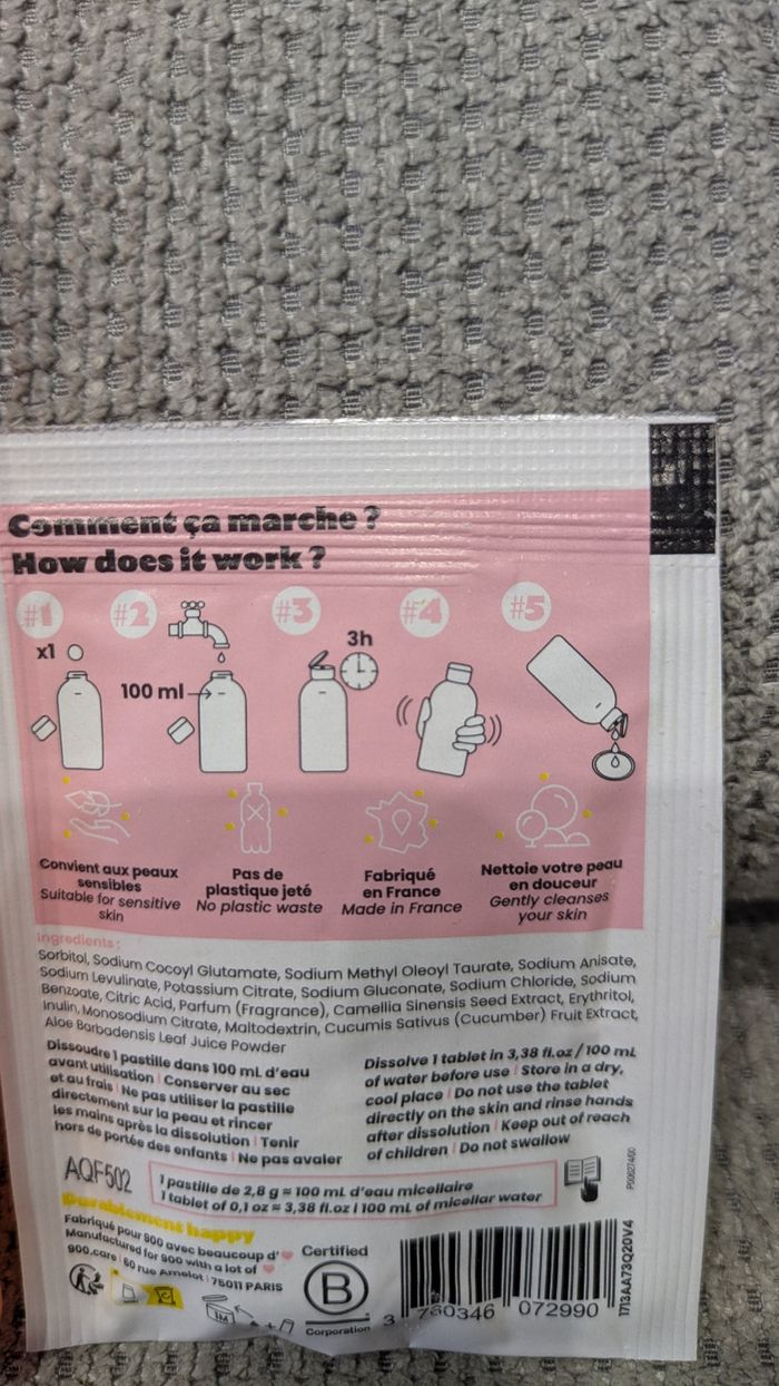 💧 Eau micellaire 900.care + flacon rechargeable - photo numéro 3