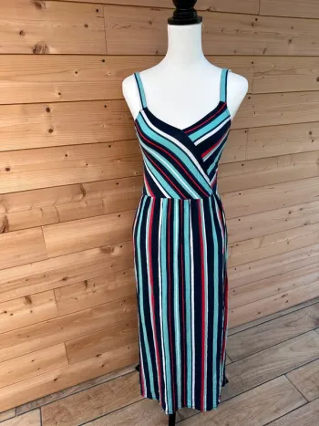 Robe longue rayure