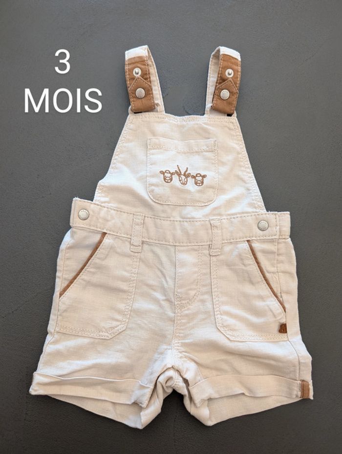 Salopette beige Okaïdi - Taille : 3 mois