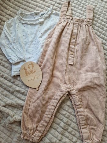 Salopette beige et t-shirt blanc bébé fille 12 mois kiabi