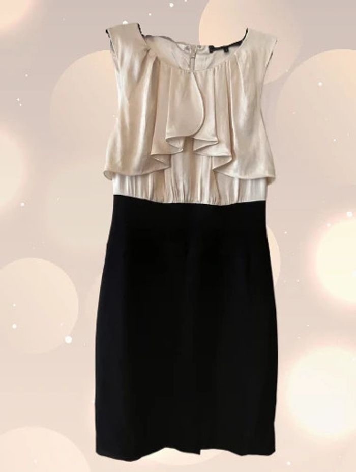 Robe chic noire et crème haut en soie taille 34 - BCBGmaxazria