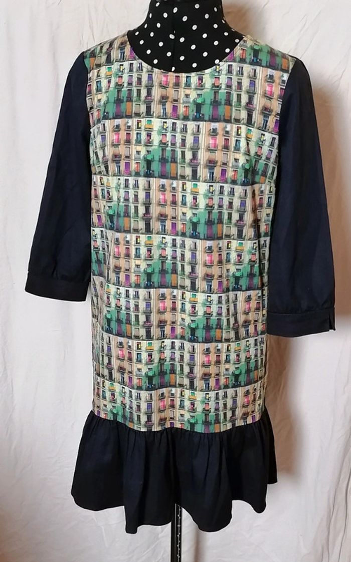 Robe Pop Art à motif multicolore bleu marine taille 36 Nafnaf - photo numéro 9