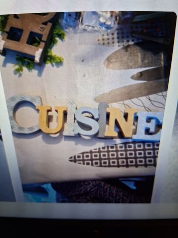 Décoration  bois " cuisine " multicolore 