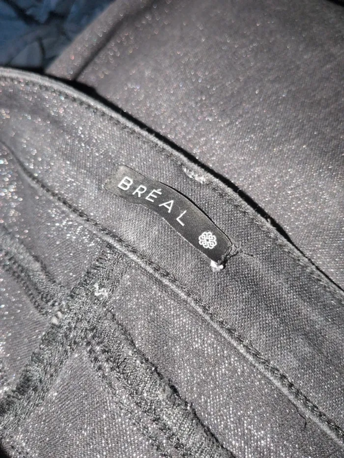 Pantalon Bréal – Taille L – Noir effet pailleté - photo numéro 4