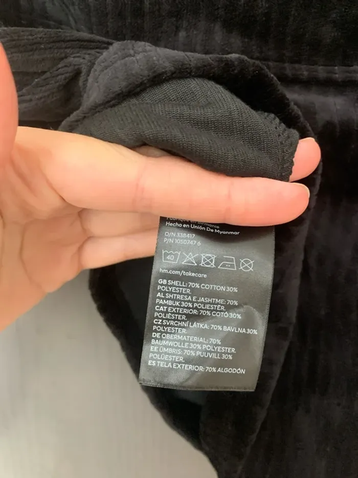 Mini jupe noir velour côtelé H&M - Taille XS - photo numéro 4
