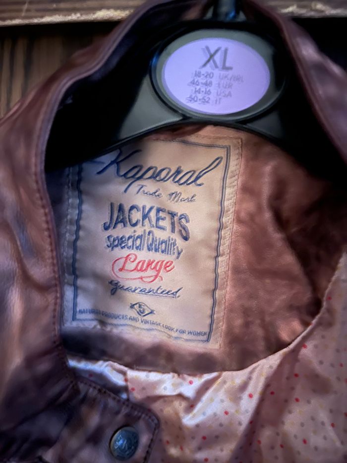 Veste similicuir beige marron kaporal - photo numéro 2