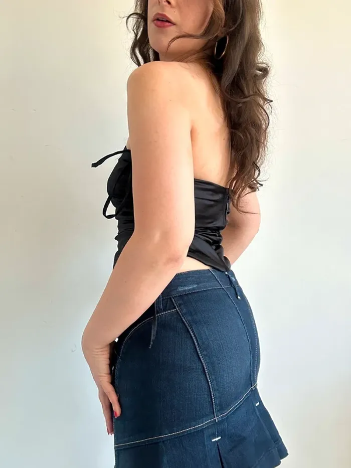 Haut bustier corset noir à lanières taille XS - photo numéro 5