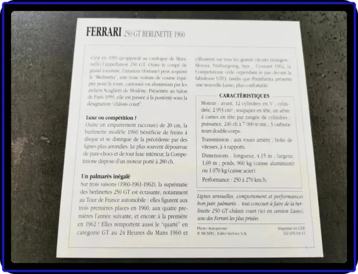 Fiches voitures anciennes - photo numéro 2